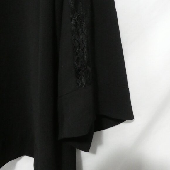 LOVE & LEGEND | size 16 | Black Long Sleeve V-NECK Blouse | Full Lace Arm Strips - Picture 14 of 14